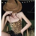 Leopard Open-back Camisole Top