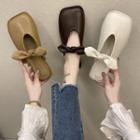 Square-toe Ribbon Mules