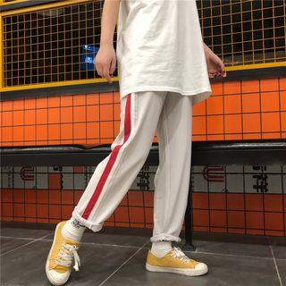 Couple Matching Contrast Trim Pants