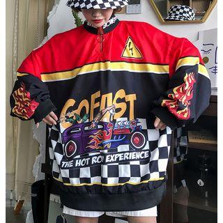 Printed High-neck Pullover
