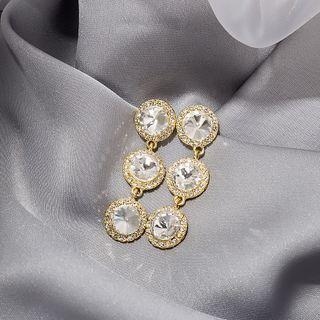 Rhinestone Dangle Earring 1 Pair - E1903-2 - Gold - One Size
