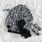 Zebra Zip Jacket Black & White - One Size