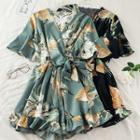 Flora Print Bell-sleeve Playsuit