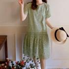 Round-neck Perforated Dress Mint Green - One Size