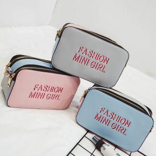 Embroidered Color-block Cross Bag
