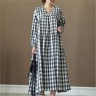 Loose-fit Long Check Dress