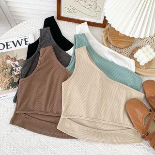 Cutout-waist One-shoulder Crop Tank Top In 10 Colors