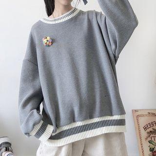 Flower Brooch Sweater