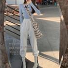 Long-sleeve Top / High-waist Sweatpants