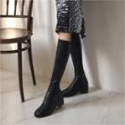 Square-toe Napped Long Boots