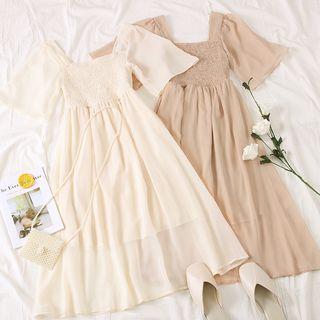 Square-neck Chiffon Dress