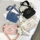 Smiley Face Embroidered Crossbody Bag
