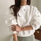 Puff-sleeve Napped Sweatshirt Ivory - One Size
