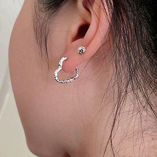 Heart Sterling Silver Earring 1 Pair - Earring - Silver - One Size