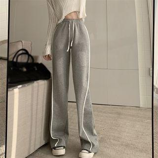 Two-tone Drawstring Wide Leg Pants