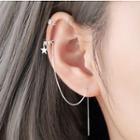 925 Sterling Silver Non-matching Star Cuff Earring 1 Pair - Non Matching - Star - Silver - One Size