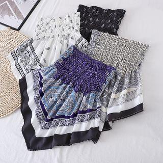 Off-shoulder Print Tube Top