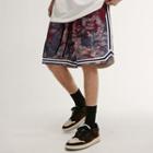 Tie-dyed Contrast Trim Wide-leg Shorts