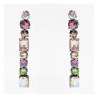 Faux Crystal Dangle Earring F15170 - 1 Pair - Pink & Purple & Green - One Size