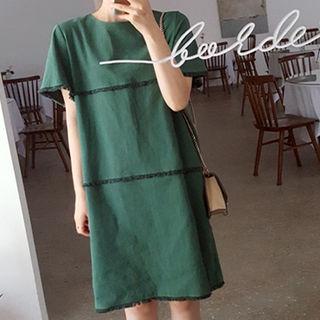 Fringe-trim Shift Dress