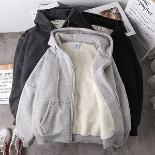 Fleece-lined Zipped Hoodie