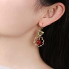 Non-matching Agate Floral Dangle Earring