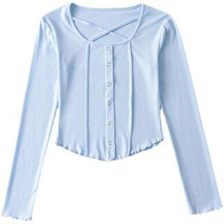 Lettuce Edge Crisscross Knit Top