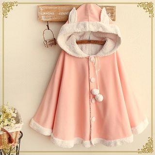 Bunny Ear Accent Hooded Cape
