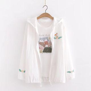 Short-sleeve Print T-shirt / Hooded Jacket