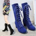 Lace Up Block Heel Boots