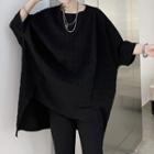 3/4-sleeve Irregular Oversized T-shirt