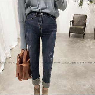 Cuffed Hem Cropped Jeans