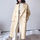 Notch Lapel Double-breasted Coat Yellow - One Size