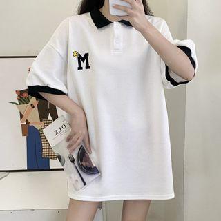 Polo Short-sleeve Lettering Printed Dress