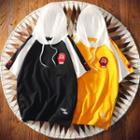 Short-sleeve Letter Embroidered Hooded T-shirt
