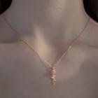 Rose Pendant Sterling Silver Necklace Rose Gold - One Size
