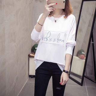Letter-patch Long-sleeve T-shirt