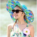 Flower Print Sun Hat