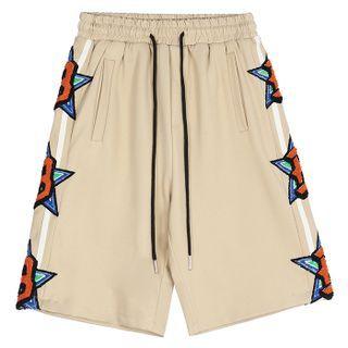 Star Embroidered Loose Fit Shorts