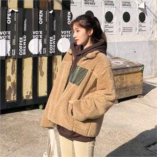 Mock-neck Boucl -knit Jacket