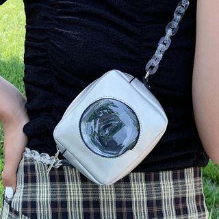 Mini Transparent Panel Chain Crossbody Bag