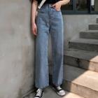 High-waist Washed Out Wide Leg Jeans