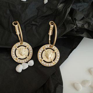 Coin Drop Earring 1 Pair - As Shown In Figure - One Size