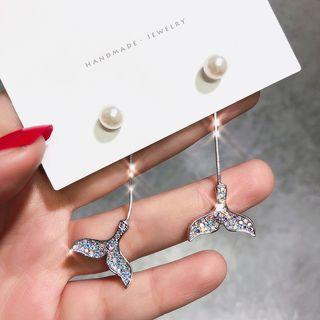 925 Sterling Silver Rhinestone Mermaid Earring