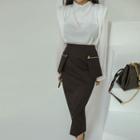 Zipped Pocket-detail Long Skirt