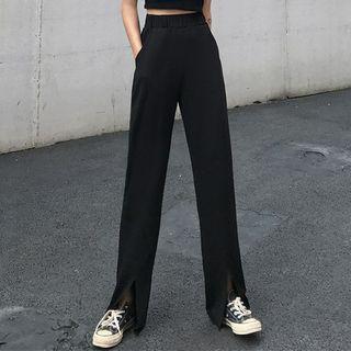 Slit Dress Pants Black - One Size