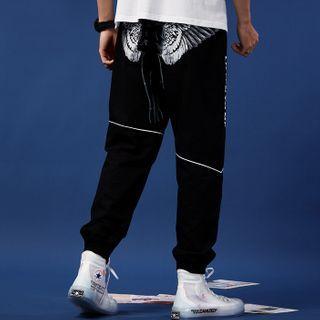 Lettering Wing Print Sweatpants
