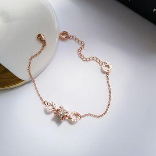 Rhinestone Alloy Bracelet 1 Pc - Bracelet - One Size