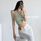 Plain Cropped Halter Top In 6 Colors