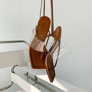 Transparent-strap Tie-up Sandals